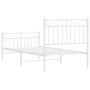 Estructura cama metal con cabecero y pie cama blanca 90x190 cm de , Camas y somieres - Ref: Foro24-373750, Precio: 77,74 €, D...