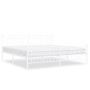 Estructura cama metal con cabecero y estribo blanco 200x200 cm de , Camas y somieres - Ref: Foro24-373765, Precio: 126,53 €, ...