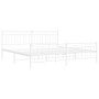 Estructura cama metal con cabecero y estribo blanco 200x200 cm de , Camas y somieres - Ref: Foro24-373765, Precio: 126,53 €, ...
