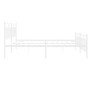 Estructura cama metal con cabecero y estribo blanco 200x200 cm de , Camas y somieres - Ref: Foro24-373765, Precio: 126,53 €, ...
