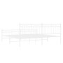 Estructura cama metal con cabecero y estribo blanco 200x200 cm de , Camas y somieres - Ref: Foro24-373765, Precio: 126,53 €, ...