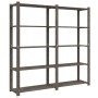 Estantería de 5 niveles madera maciza pino gris 170x38x170 cm de , Estanterías industriales - Ref: Foro24-373384, Precio: 106...