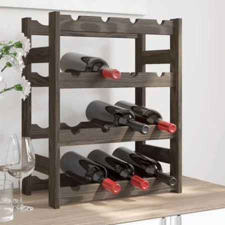 Botellero para 16 botellas madera maciza de pino gris de , Botelleros - Ref: Foro24-373378, Precio: 28,14 €, Descuento: %