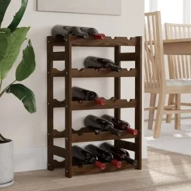 Wine rack for 20 bottles solid brown pine wood by , Wine racks - Ref: Foro24-373390, Price: 35,20 €, Discount: %