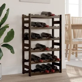 Wine rack for 30 bottles solid black pine wood by , Wine racks - Ref: Foro24-373402, Price: 46,42 €, Discount: %