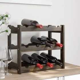 Wine rack for 12 bottles solid black pine wood by , Wine racks - Ref: Foro24-373399, Price: 18,61 €, Discount: %
