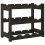 Wine rack for 12 bottles solid black pine wood by , Wine racks - Ref: Foro24-373399, Price: 18,61 €, Discount: %