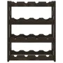 Wine rack for 16 bottles solid black pine wood by , Wine racks - Ref: Foro24-373400, Price: 32,79 €, Discount: %