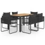 Set de comedor de jardín de 7 piezas PVC ratán negro y marrón de , Conjuntos de jardín - Ref: Foro24-3060109, Precio: 617,51 ...