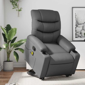 Sillón reclinable de masaje de pie cuero artificial gris en Sillones | Comprar online en Foru.es