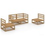 Muebles de jardín 4 piezas marrón miel madera maciza de pino de , Conjuntos de jardín - Ref: Foro24-3075382, Precio: 250,78 €...