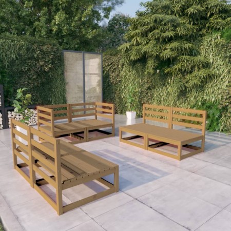 Muebles de jardín 6 piezas marrón miel madera maciza de pino de , Conjuntos de jardín - Ref: Foro24-3075412, Precio: 392,79 €...