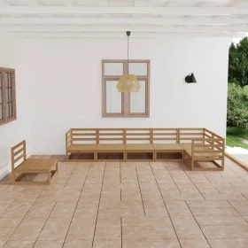Muebles de jardín 7 piezas marrón miel madera maciza de pino de , Conjuntos de jardín - Ref: Foro24-3075597, Precio: 440,28 €...