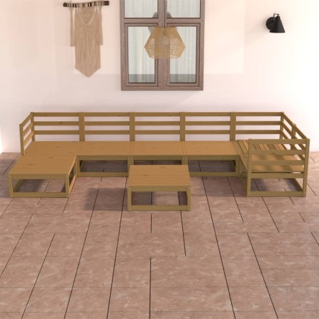 Muebles de jardín 8 piezas marrón miel madera maciza de pino de , Conjuntos de jardín - Ref: Foro24-3075702, Precio: 540,30 €...