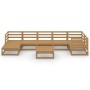 Muebles de jardín 8 piezas marrón miel madera maciza de pino de , Conjuntos de jardín - Ref: Foro24-3075702, Precio: 540,30 €...