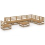 Muebles de jardín 9 piezas marrón miel madera maciza de pino de , Conjuntos de jardín - Ref: Foro24-3075782, Precio: 588,59 €...
