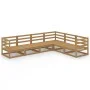 Muebles de jardín 6 pzas y cojines marrón miel madera pino de , Conjuntos de jardín - Ref: Foro24-3075737, Precio: 414,49 €, ...