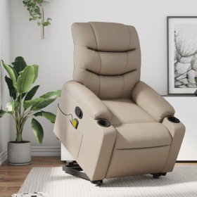 Sillón reclinable masaje pie cuero artificial color capuchino en Sillones | Comprar online en Foru.es
