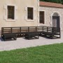 Juego de muebles de jardín 9 pzas y cojines negro madera pino de , Conjuntos de jardín - Ref: Foro24-3075723, Precio: 653,67 ...
