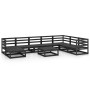 Juego de muebles de jardín 9 pzas y cojines negro madera pino de , Conjuntos de jardín - Ref: Foro24-3075723, Precio: 653,67 ...