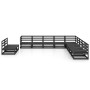 Juego de muebles de jardín 11 pzas y cojines negro madera pino de , Conjuntos de jardín - Ref: Foro24-3075878, Precio: 821,60...