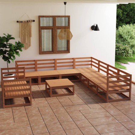 Muebles de jardín 10 piezas marrón miel madera maciza de pino de , Conjuntos de jardín - Ref: Foro24-3075922, Precio: 700,93 ...