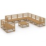 Muebles de jardín 10 piezas marrón miel madera maciza de pino de , Conjuntos de jardín - Ref: Foro24-3075922, Precio: 700,93 ...