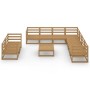 Muebles de jardín 10 piezas marrón miel madera maciza de pino de , Conjuntos de jardín - Ref: Foro24-3075922, Precio: 700,93 ...