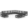 Juego de muebles de jardín 13 pzas madera maciza de pino negro de , Conjuntos de jardín - Ref: Foro24-3075908, Precio: 936,23...