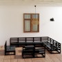 Juego de muebles de jardín 13 pzas y cojines negro madera pino de , Conjuntos de jardín - Ref: Foro24-3075903, Precio: 975,87...