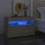 Mesita de noche con luces LED contrachapada Sonoma 60x35x40 cm de , Mesitas de noche - Ref: Foro24-3082780, Precio: 48,58 €, ...