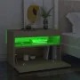 Mesita de noche con luces LED contrachapada Sonoma 60x35x40 cm de , Mesitas de noche - Ref: Foro24-3082780, Precio: 48,58 €, ...