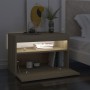 Mesita de noche con luces LED contrachapada Sonoma 60x35x40 cm de , Mesitas de noche - Ref: Foro24-3082780, Precio: 49,88 €, ...