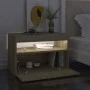 Mesita de noche con luces LED contrachapada Sonoma 60x35x40 cm de , Mesitas de noche - Ref: Foro24-3082780, Precio: 48,58 €, ...
