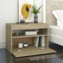 Mesita de noche con luces LED contrachapada Sonoma 60x35x40 cm de , Mesitas de noche - Ref: Foro24-3082780, Precio: 48,58 €, ...