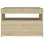 Mesita de noche con luces LED contrachapada Sonoma 60x35x40 cm de , Mesitas de noche - Ref: Foro24-3082780, Precio: 48,58 €, ...