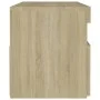 Mesita de noche con luces LED contrachapada Sonoma 60x35x40 cm de , Mesitas de noche - Ref: Foro24-3082780, Precio: 48,58 €, ...