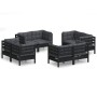 Muebles de jardín 8 pzas con cojines antracita madera de pino de , Conjuntos de jardín - Ref: Foro24-3096062, Precio: 766,87 ...