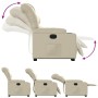 Sillón reclinable elevable eléctrico de cuero sintético crema en Sillones | Comprar online en Foru.es