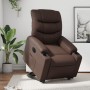 Sillón reclinable elevable eléctrico de cuero sintético marrón en Sillones | Comprar online en Foru.es