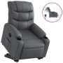 Sillón reclinable elevable eléctrico de cuero sintético gris en Sillones | Comprar online en Foru.es