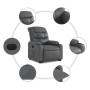 Sillón reclinable elevable eléctrico de cuero sintético gris en Sillones | Comprar online en Foru.es