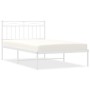 Estructura de cama de metal con cabecero blanco 100x200 cm de , Camas y somieres - Ref: Foro24-373735, Precio: 65,62 €, Descu...