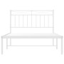 Estructura de cama de metal con cabecero blanco 100x200 cm de , Camas y somieres - Ref: Foro24-373735, Precio: 65,62 €, Descu...
