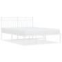 Estructura de cama de metal con cabecero blanca 140x190 cm de , Camas y somieres - Ref: Foro24-373740, Precio: 86,60 €, Descu...
