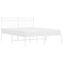 Estructura de cama de metal con cabecero blanca 140x190 cm de , Camas y somieres - Ref: Foro24-373740, Precio: 86,60 €, Descu...