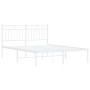 Estructura de cama de metal con cabecero blanca 140x190 cm de , Camas y somieres - Ref: Foro24-373740, Precio: 86,60 €, Descu...