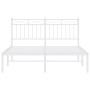 Estructura de cama de metal con cabecero blanca 140x190 cm de , Camas y somieres - Ref: Foro24-373740, Precio: 86,60 €, Descu...