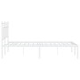 Estructura de cama de metal con cabecero blanca 140x190 cm de , Camas y somieres - Ref: Foro24-373740, Precio: 86,60 €, Descu...