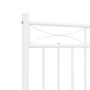 Estructura de cama de metal con cabecero blanca 140x190 cm de , Camas y somieres - Ref: Foro24-373740, Precio: 86,60 €, Descu...